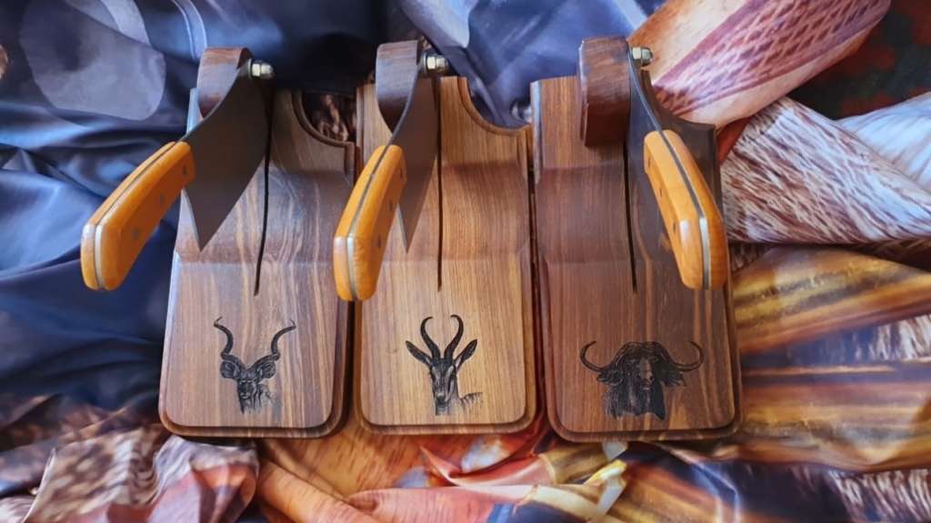 Handmade Solid A-Grade Kiaat Wood Biltong Cutter, 320mmx160mmx38mm,