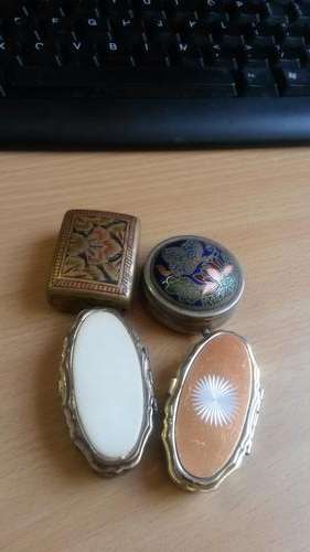 FOUR VINTAGE PILL BOXES