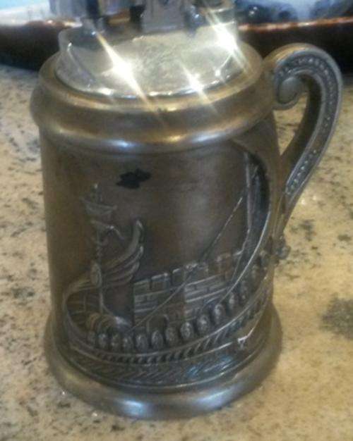 vintage table top lighter viking ship