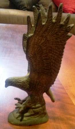 vinatge copper eagle in flight (truck) hood ornament - has age