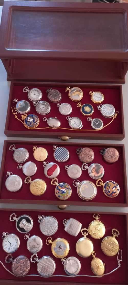 A COLLECTION OF VINTAGE POCKET QUARTZ WATCHES QUANTITY 40 PIECES