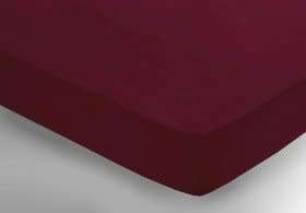 QUEEN-ELASTICATED BURGUNDY FITTED SHEET + TWO PILLOW CASES