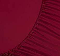 QUEEN-ELASTICATED BURGUNDY FITTED SHEET + TWO PILLOW CASES