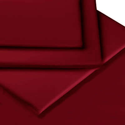 QUEEN-ELASTICATED BURGUNDY FITTED SHEET + TWO PILLOW CASES