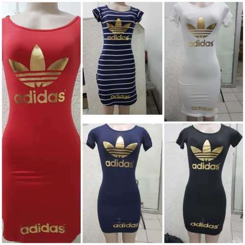 ADIDAS LADIES FITTED MINI DRESS ...WOW CLEARANCE PRICE COLOR BLK, WHTRED ,NAVY