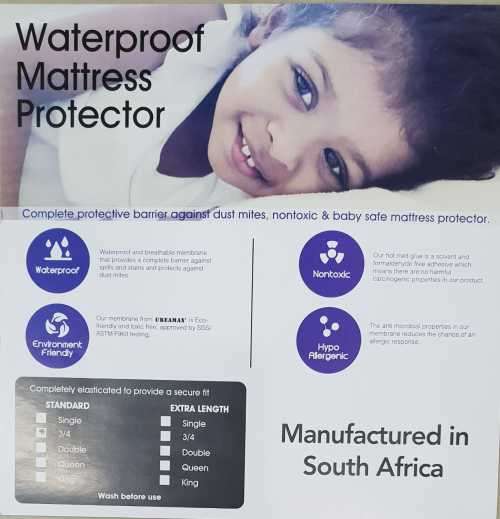 100% WATERPROOF MATTRESS PROTECTOR.................... TRIED AND TESTED..ALL SIZES K,Q ,D OR 3/4