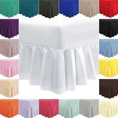 QUEEN-Fitted Valance Sheet with all around frill & 2 pillow cases..Available colors will be emailed