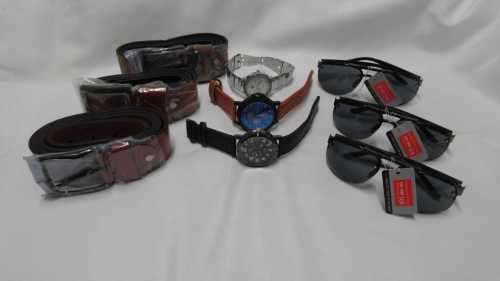 MENS STUNNING BELT WITH SUPERB WATCH/SHADES** COMBO** *BARGAIN 1x3pce combo per bid