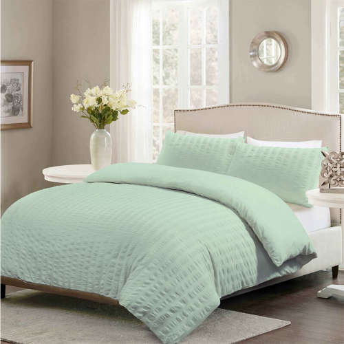 Luxury Arrivals stunning**WOW*Seersucker**Ruffle-Pleated-Duvet Cover Set*colur:pistachio