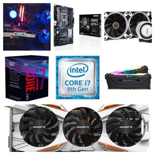 GAMING BEAST COMPUTER*INTEL I7 8700 -Asus Z370P*11GB GTX1080Ti*16gb Corsair Vengence RGB Pro 3200Mhz