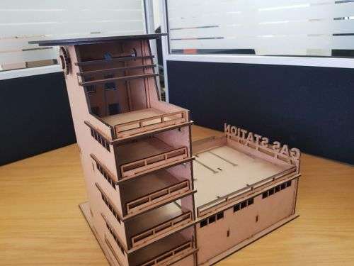 Gas station with manual lift