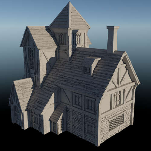 1:87 Scale - Medieval Town House