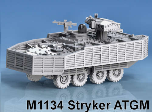 1:100 Scale - M1134 Stryker ATGM - Slats, Open, Turret Extended