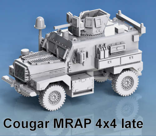 1:100 Scale - Cougar 4x4 Late Turret Open - Front Dome Retracted