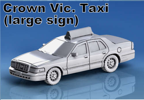 1:72 Scale - Crown Vic - Taxi Large Sign