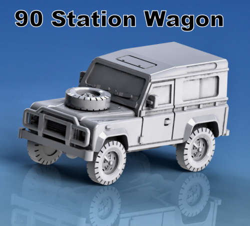 1:72 Scale - Land Rover 90 Station Wagon Sunroof Bullbar Rostyle
