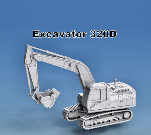 1:87 Scale - Excavator 320d - Arm Open