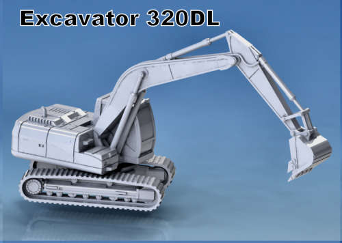 1:100 Scale - Excavator 320dl - Arm Extended