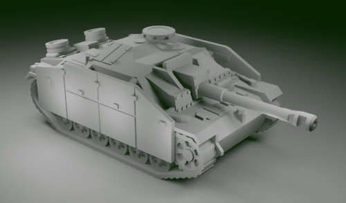 1:100 Scale - Stug IIIG - Early - Schurzen - No Track