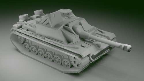 1:100 Scale - Stug IIIG - Mid - Saukopf - Ostketten - Track - MG Shield