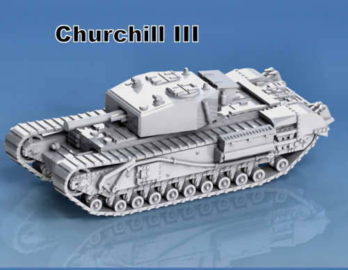 1:100 Scale - Churchill III (75mm) - With Short Guards Hull