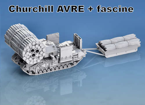 1:72 Scale - Churchill IV AVRE - Fascine - Mid Gap - Wading