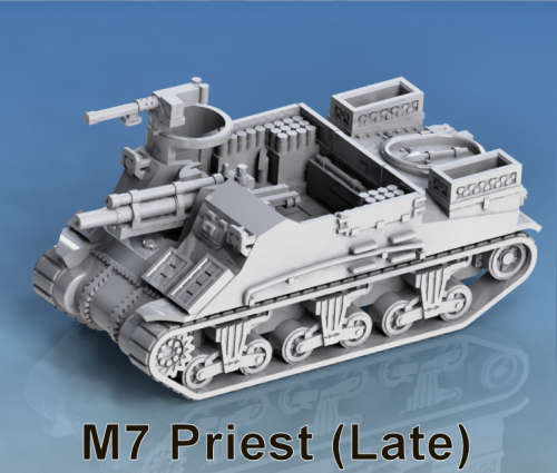 1:100 Scale - M7 Priest - Late - Panels - Roof Bows