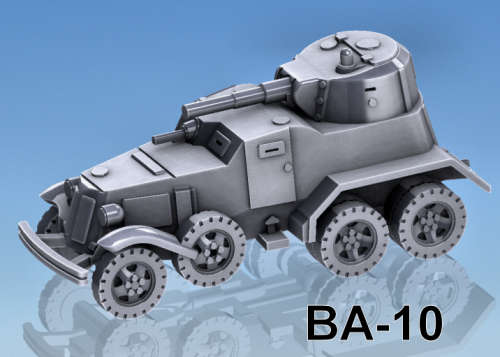 1:100 Scale - BA-10 Armoured Car - No Track