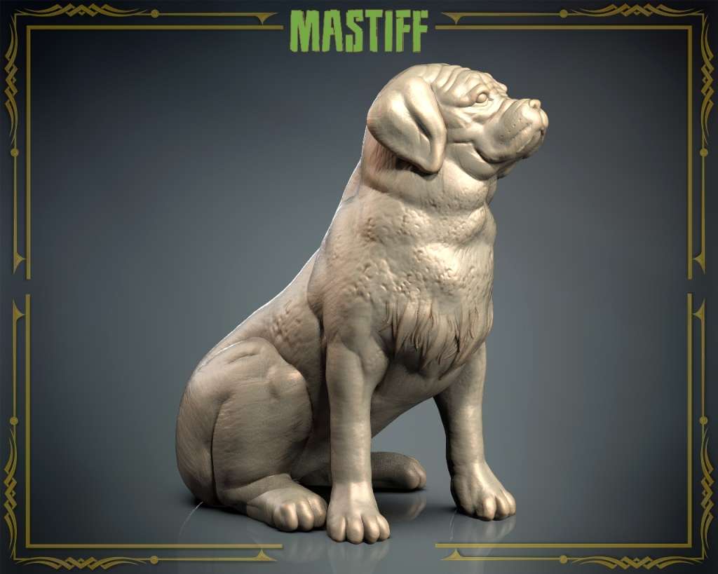 Animals Set 3 - 1:87 Scale - Mastiff (5 Pack)