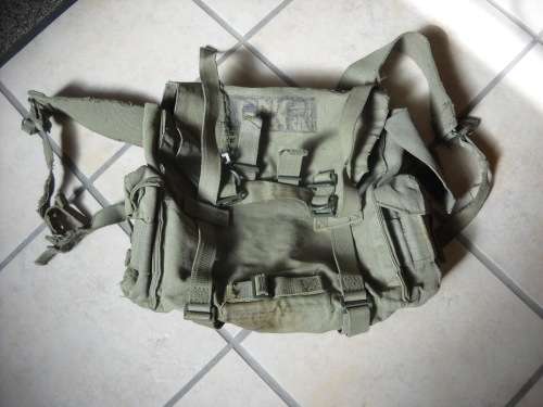 SADF Army Webbing Backpack - Bush War Era 1980's with all belts and straps on