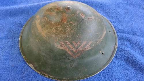 WW 2 Military Old Metal Helmet with inner (Name & Rank on helmet)