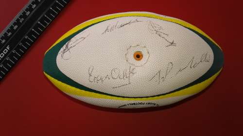 Mini Springbok Rugby Gilbert Ball with Unknown Signatures / Autographs