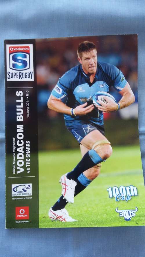 Rugby Program - SupeRugby 2011 - Bulls vs Sharks 100 Cap Bakkies Botha