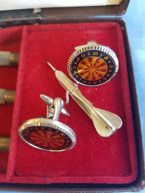 Stratton England Double Top Box - Darts and Cufflinks and Tie Clip Set