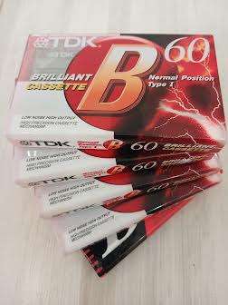 TDK B60 CASSETTES TAPES - 5 X NEW SEALED LOT