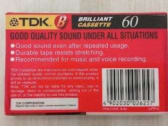 TDK B60 CASSETTES TAPES - 5 X NEW SEALED LOT