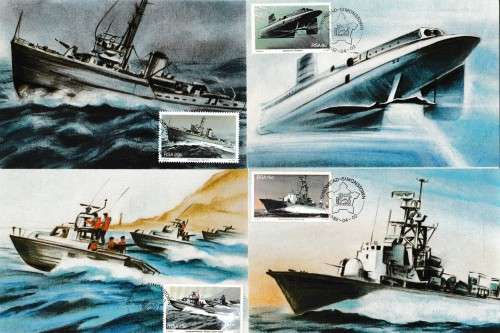 SET of 4, 1982 RSA NAVAL BASE - MAXI CARDS