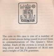 1977 BRITISH PROOF STERLING SILVER CROWN - 28,276 grams, in CAPSULE & BLUE PRESENTATION BOX.