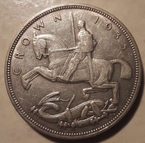 1935 BRITISH SILVER CROWN.