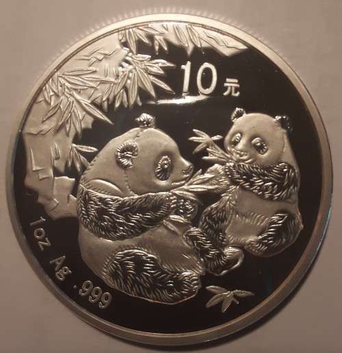 CHINA - 2006 PROOF 10 YUAN SILVER PANDA, ONE OUNCE 0,999 SILVER. IN CAPSULE.