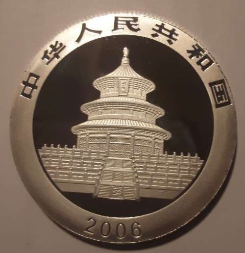 CHINA - 2006 PROOF 10 YUAN SILVER PANDA, ONE OUNCE 0,999 SILVER. IN CAPSULE.