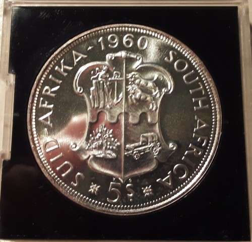 UNION 1960 SILVER CROWN IN SQUARE PRESENTATION BOX - EITHER PROOF or UNC.