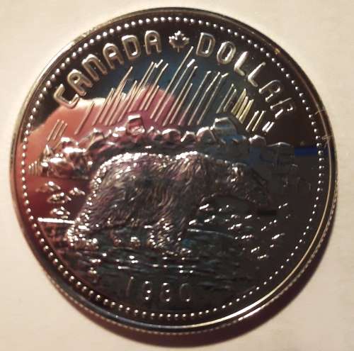 1980 CANADIAN ARCTIC TERRITORIES SILVER DOLLAR, UNC SPECIMEN, MASS 23,3 GRAMS, 50% SILVER.