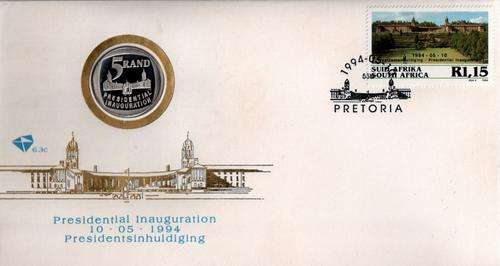 Presidential Inauguration FDC 6.3b  with Original R5 Proof Coin.