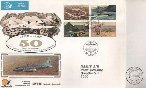 NAMIB AIR FIRST FLIGHT COVER No. 13
