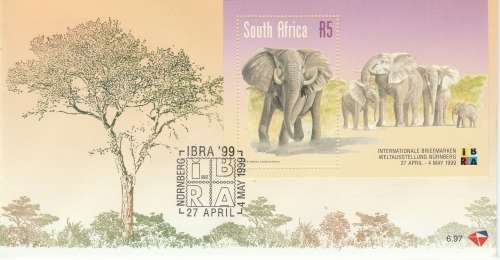 1999 FDC 6.97 ELEPHANTS
