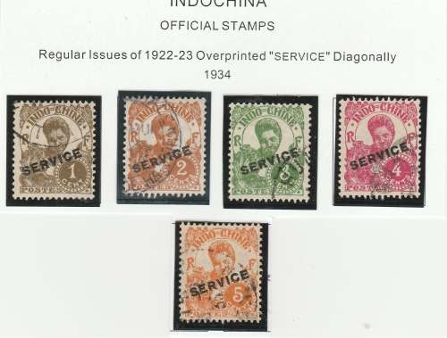 INDO CHINA 1934 OFFICIAL STAMPS