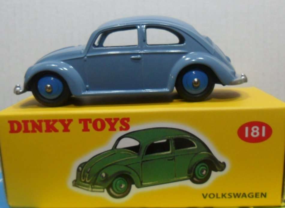 ATLAS DINKY NO  181 VOLKSWAGEN BEETLE  [ BLUE VERSION ]  NEW BOXED