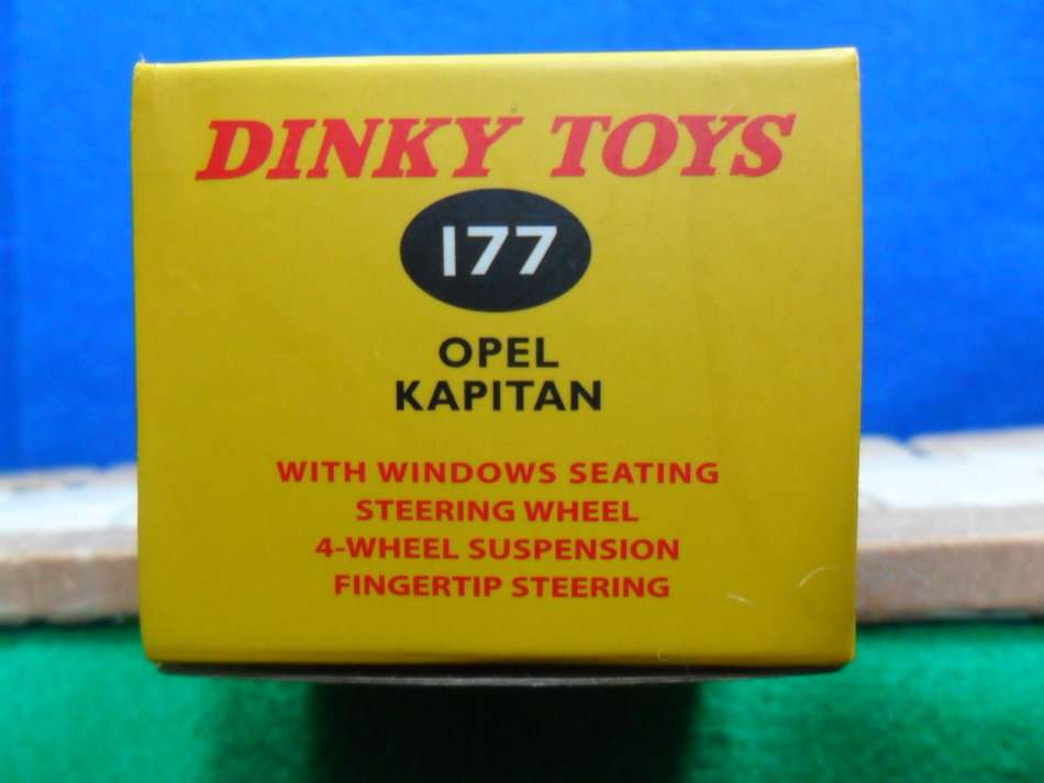 RARE STUNNING ATLAS DINKY NO 177  OPEL KAPITAN  [ BLUE  VERSION ] ABSOLUTELY MINT BOXED .
