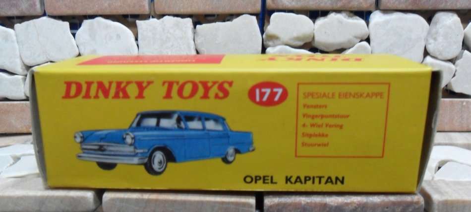 RARE STUNNING ATLAS DINKY NO 177  OPEL KAPITAN  ( YELLOW  VERSION ) MINT WITH THE ORIGINAL SA BOX.